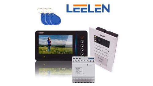 Zestaw wideodomofonowy z monitorem 7cali JB305_N60 / No18pc + zasilacz na szynę DIN + 3xbrelok (z czytnikiem)