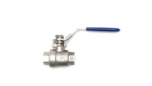 Zawór kulowy gwintowany Flowmatik R 2 1/2 GW PN63, 2-elementowy z blokadą, stal nierdzewna 316, PTFE