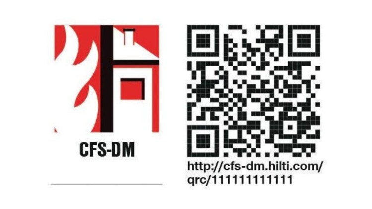 Tabliczka znamionowa, oznaczenie zabezpieczeń ogniochronnych na przepust rurowy PIPE PENETRATION QR