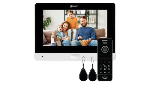 Zestaw wideodomofonowy z monitorem 7cali @Smart M7TW-WIFI_S1BH-NRC biały + breloki