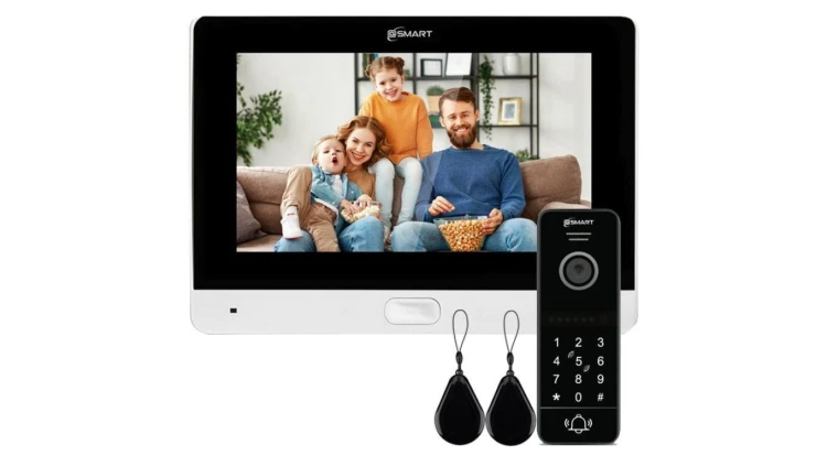 Zestaw wideodomofonowy z monitorem 7cali @Smart M7TW-WIFI_S1BH-NRC biały + breloki