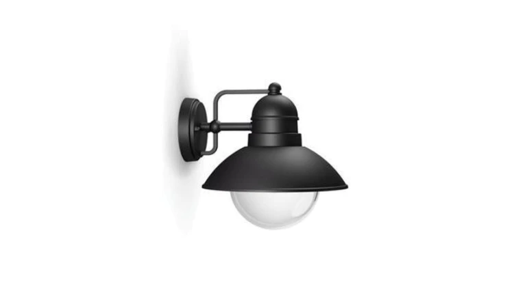 PHILIPS HOVERFLY CZARNY OPRAWA ŚCIENNA KINKIET ELEWACYJNY 1X E27/ 60W IP44 ALUMINIUM/ SZKŁO