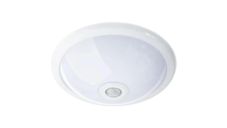 Plafon LED Lampa Sufitowa Natynkowa REGIS 2x E27 IP44 z Czujnikiem Ruchu i Zmierzchu Biały Okrągły 30cm LUMILED