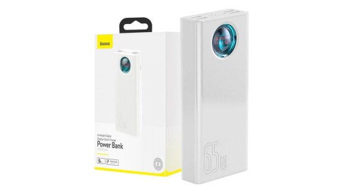 Powerbank Baseus Amblight 30000mAh, 4xUSB, USB-C, 65W (biały)