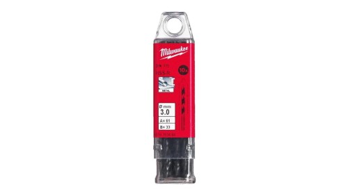 Wiertło do metalu HSS-R walcowane 3,0x33/61mm Zestaw 10szt MILWAUKEE