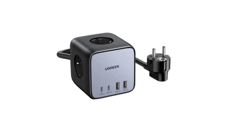 Listwa zasilająca kostka EU UGREEN CD268, 65W, 1.8m (czarny)