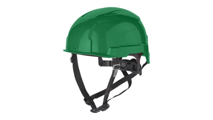 Kask ochronny przemysłowy do pracy na wysokościach niewentylowany, zielony BOLT™200 MILWAUKEE