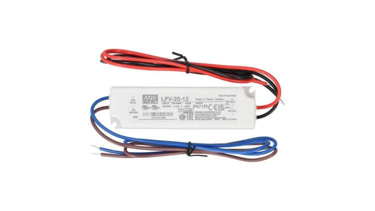 Zasilacz hermetyczny IP67 do oświetlenia LED 12V 1,67A 20W wodoodporny LPV Mean Well