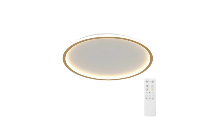Plafon LED okrągły złoty Abigali 500*45mm 36W - trzy barwy, ściemnialny - Pilot