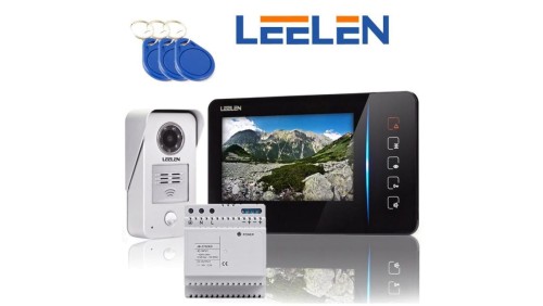 Zestaw wideodomofonowy z monitorem 7cali JB305_N60 / No15nc + zasilacz na szynę DIN + 3xbrelok (z czytnikiem)