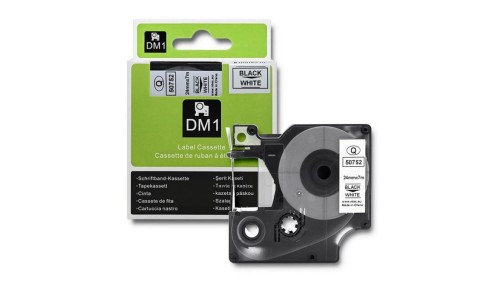 Qoltec Taśma do DYMO D1 53713, 53718 24mm x 7m Biała/Czarny nadruk
