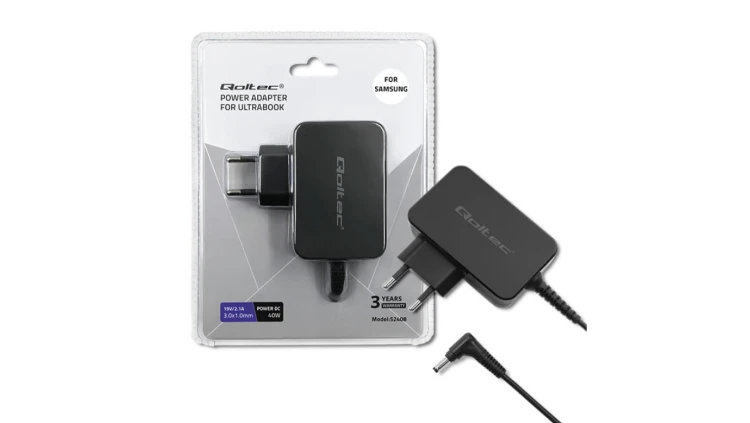 Qoltec Zasilacz do ultrabooka laptopa Samsung 40W 19V 2.1A 3.0*1.0