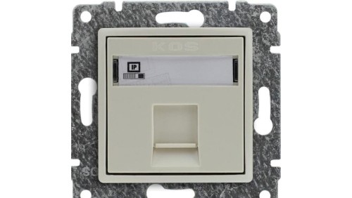 VENA Gniazdo komputerowe pojedyncze RJ45 kat.5e nieekranowane krem 510365
