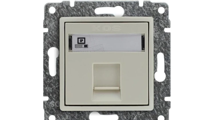 VENA Gniazdo komputerowe pojedyncze RJ45 kat.5e nieekranowane krem 510365