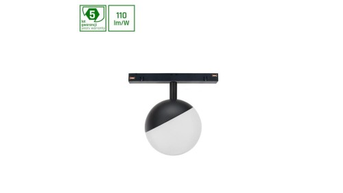 SYSTEM SHIFT - GLOBE oprawa kula na szynoprzewód 100x148mm 5W 165st czarna 5 lat gw.