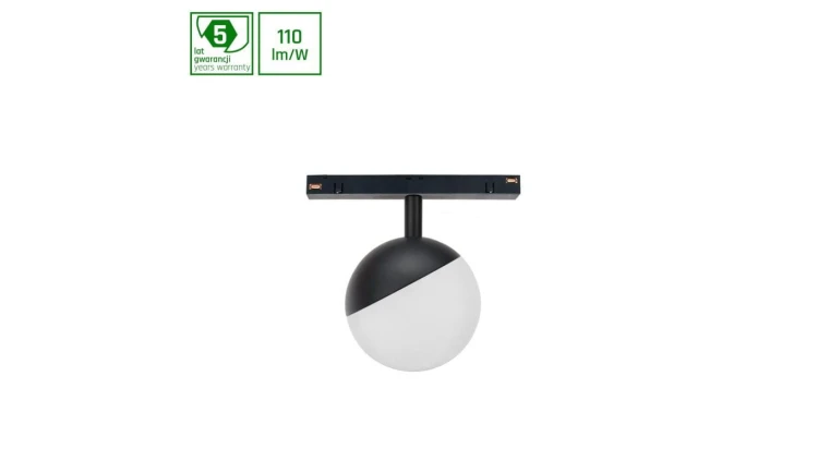 SYSTEM SHIFT - GLOBE oprawa kula na szynoprzewód 100x148mm 5W 165st czarna 5 lat gw.