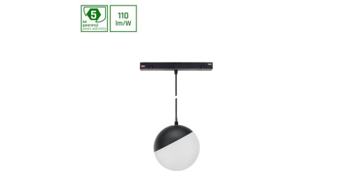 SYSTEM SHIFT - GLOBE P oprawa kula zwis na szynoprzewód 100 (850mm kabel) 5W 165st czarna 5 lat gw.