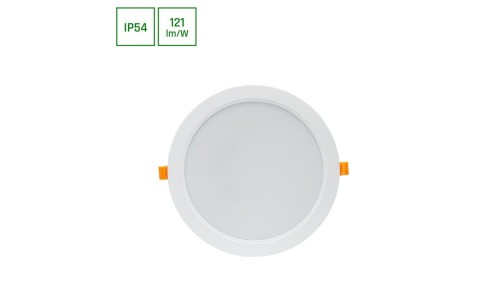 DURE 3 DOWNLIGHT 24W NW 230V 110st IP54 IK06 220x34 BIAŁY okrągła zasilacz zintegrowany