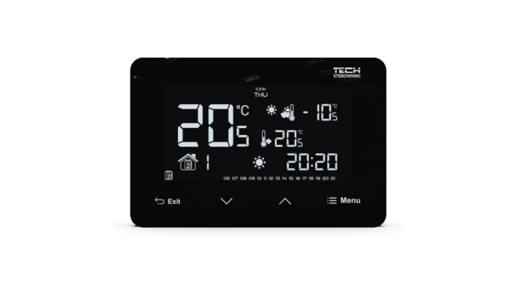TECH ST-293Z V3 - Regulator pokojowy przewodowy dwustanowy kolor czarny zasilany 230V