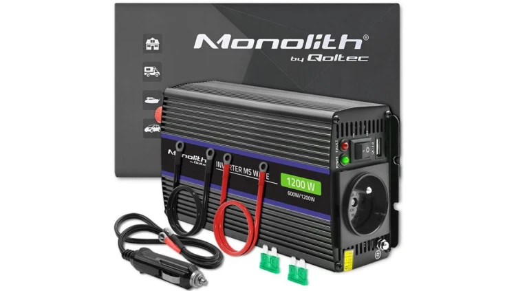 Qoltec Przetwornica napięcia Monolith 1200 MS Wave 12V na 230V 600/1200W USB