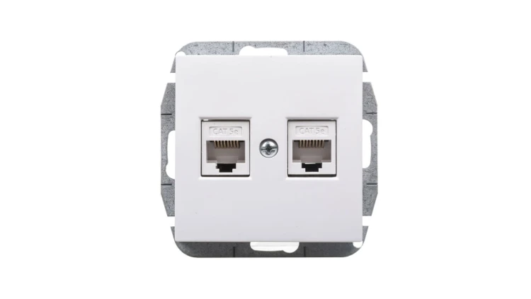 Sentia Gniazdo komputerowe podwójne RJ45 kat.5e białe 1449-10