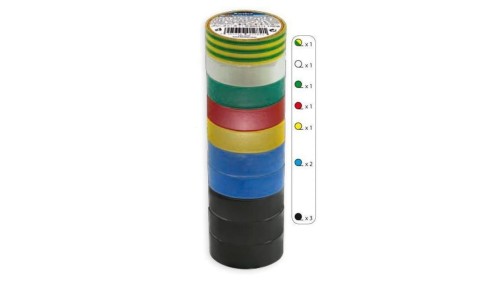 Kanlux taśma izolacyjna IT-1/20-MIX wielopak, mix kolorów,10x 20m/19mm
