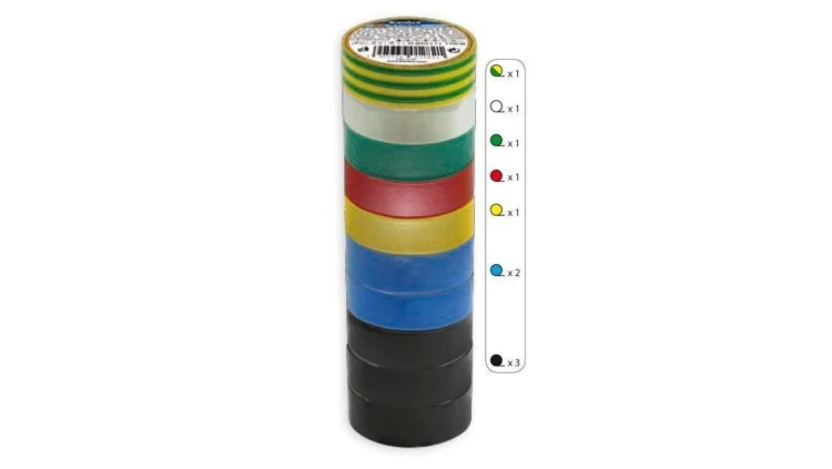 Kanlux taśma izolacyjna IT-1/20-MIX wielopak, mix kolorów,10x 20m/19mm