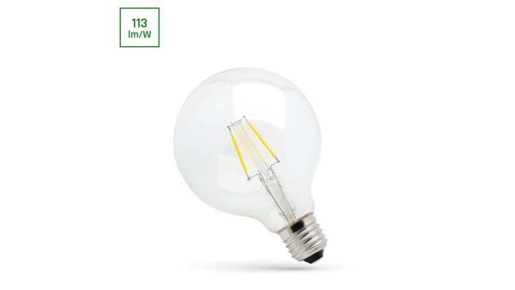 LED GLOB G95 COG E-27 230V 4W WW CLEAR SPECTRUM