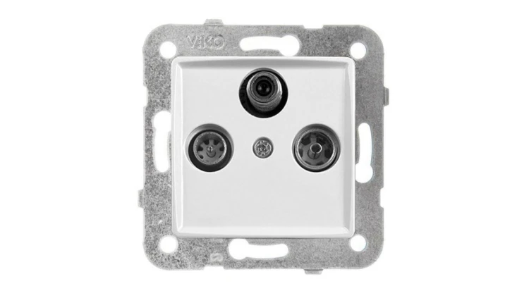 Panasonic LINNERA S Gniazdo RTV-SAT przelotowe biały połysk 91440052