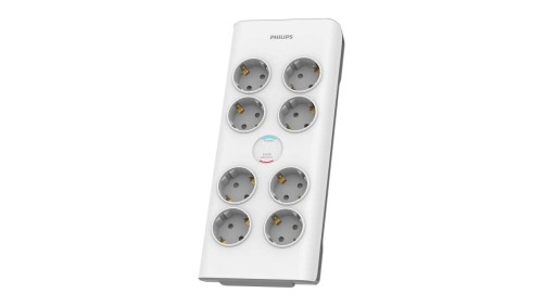Listwa przepięciowa bez bolca pod biurko 8 gniazd schuko Philips SPN7080WA/58