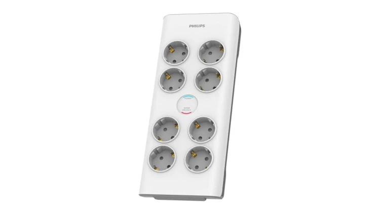 Listwa przepięciowa bez bolca pod biurko 8 gniazd schuko Philips SPN7080WA/58