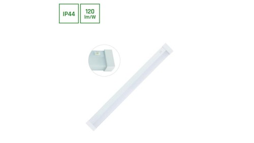 AQUATICA 15W WW 230V 150st IP44 596x46x63 BIAŁY kwadratowa końcówka, włącznik