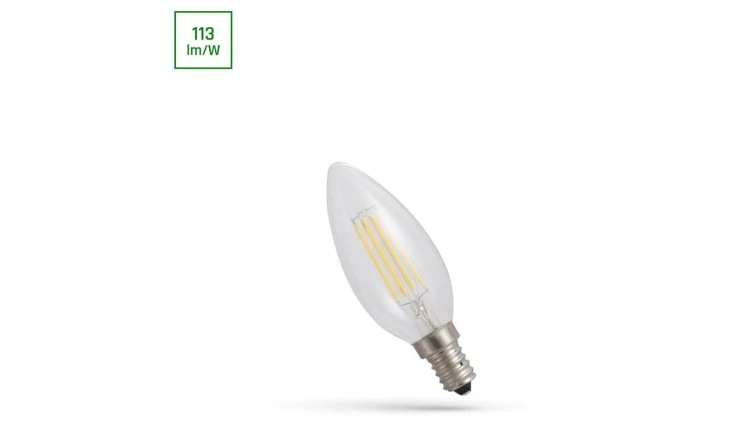 LED ŚWIECOWA E-14 230V 4W COG WW CLEAR SPECTRUM
