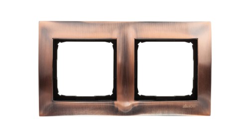 Simon 54 Premium Ramka podwójna metalowa miedź rustykalna DR2/36