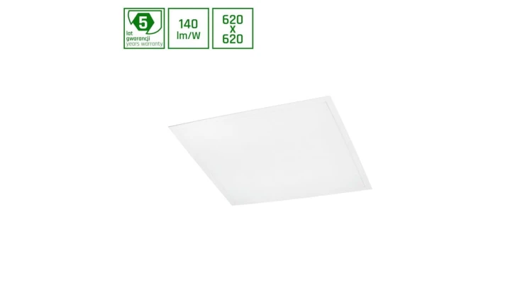 ALGINE PANEL BACKLIGHT 30W WW 230V 120st IP20 620x620x32 BIAŁY UGR19 5 lat gw.