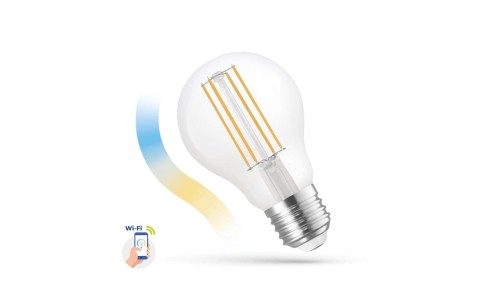 LED GLS 5W E-27 COG 230V CCT+DIM CLEAR Wi-Fi Spectrum SMART