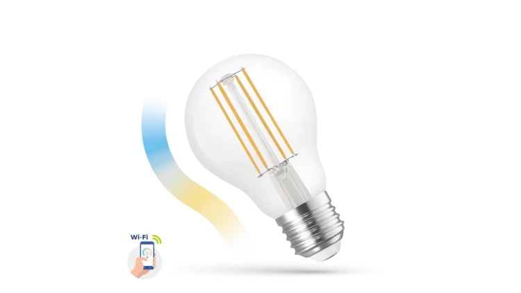 LED GLS 5W E-27 COG 230V CCT+DIM CLEAR Wi-Fi Spectrum SMART