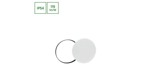 NYMPHEA BLACK i WHITE RINGS 24W CW 230V 115st IP54 FI320x52 BIAŁY/CZARNY OKRĄGŁA