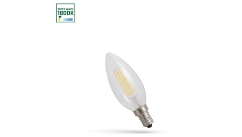 LED ŚWIECOWA E-14 230V 6W COG 1800K CLEAR SPECTRUM
