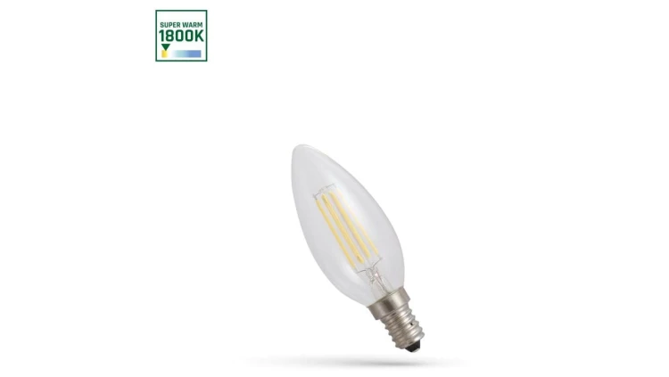LED ŚWIECOWA E-14 230V 6W COG 1800K CLEAR SPECTRUM