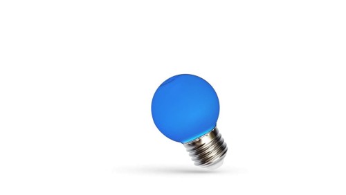 LED KULKA E-27 230V 1W NIEBIESKI SPECTRUM