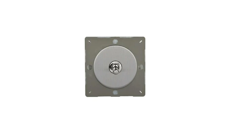 VariGrid Włącznik uchylny pojedynczy Metal stal szlifowana dźwigniowy 10A 230V uchylny EGT1S (system ramkowy Varilight)
