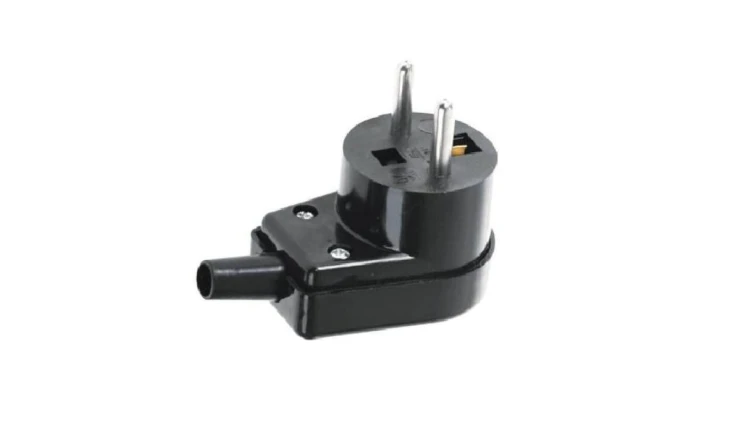 Wtyczka kątowa 16A 250V IP20 czarna 220-05