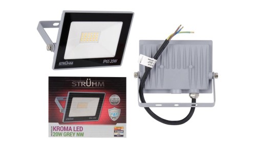 Naświetlacz lampa zewnętrzna LED KROMA 20W 4200K szara 03233 STRUHM