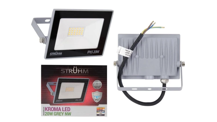Naświetlacz lampa zewnętrzna LED KROMA 20W 4200K szara 03233 STRUHM