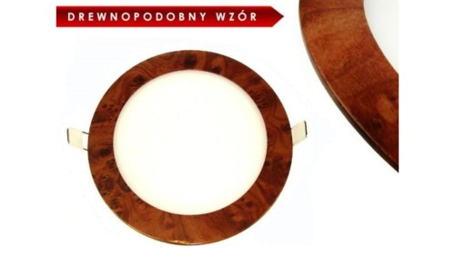 Panel led okragły Round 12W 230V drewnopodobny A W