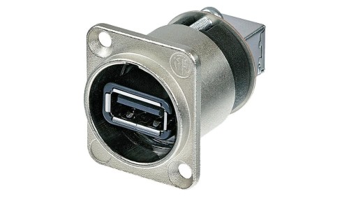NEUTRIK Gniazdo tablicowe panelowe Adapter USB 2.0 A / B odwracalny srebrny NAUSB-W