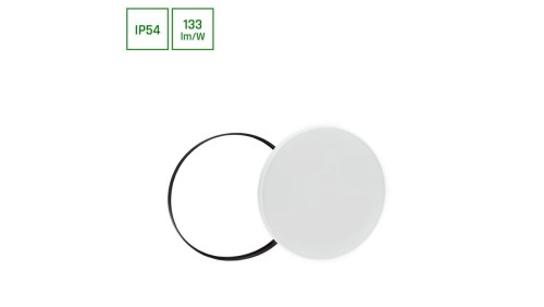 NYMPHEA BLACK i WHITE RINGS 40W WW 230V 115st IP54 FI485x70 BIAŁY/CZARNY OKRĄGŁA