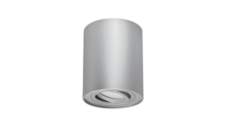 Lampa sufitowa plafon natynkowy tuba reflektor HARY C srebrny GU10 03712 STRUHM