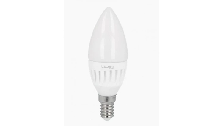 LED line PRIME żarówka LED E14 5W 4000K neutralna 700lm 140lm/w CERAMICZNA C37 ŚWIECZKA 5 lat gwar.